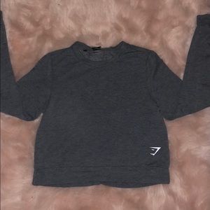 Cropped charcoal grey GYMSHARK sweater